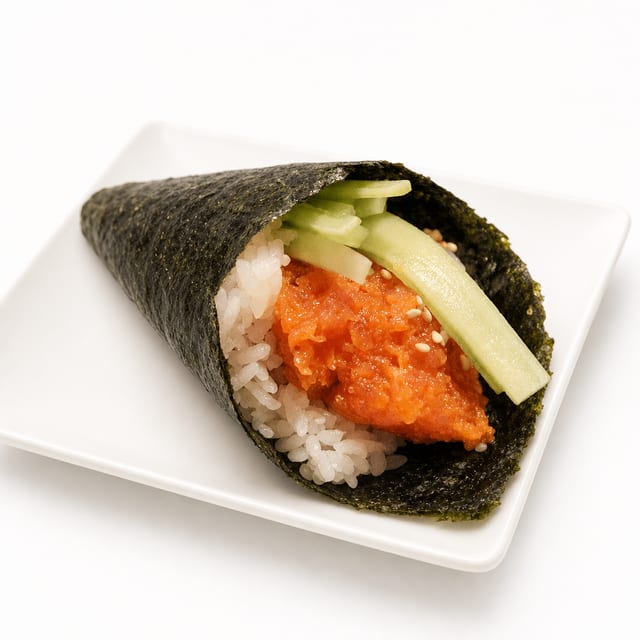 Spicy Tuna Hand Roll.