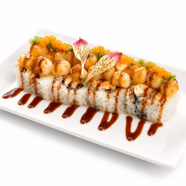 Baked Scallop Lover Roll.