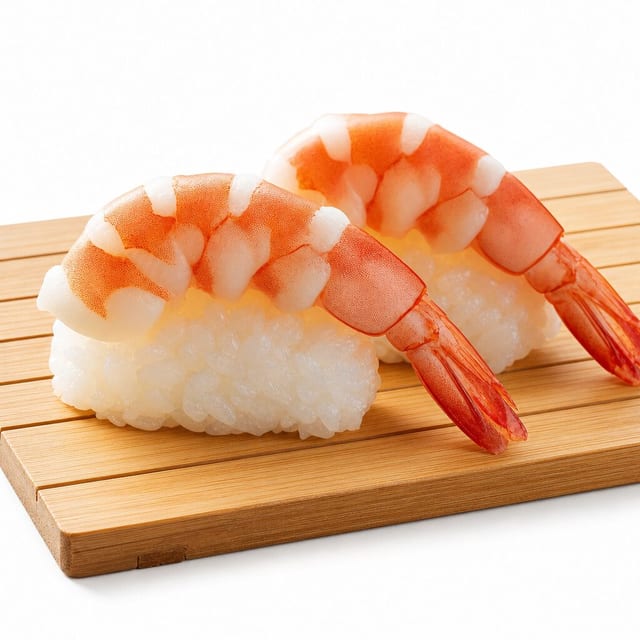 Seared Shrimp Ebi Nigiri.